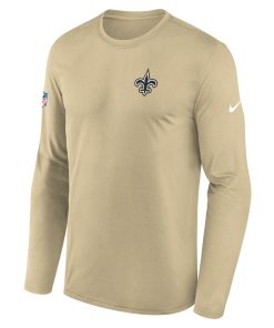 Alternative view of New Orleans Saints Nike Legend Small Logo Performance Long Sleeve T-Shirt – Gold
