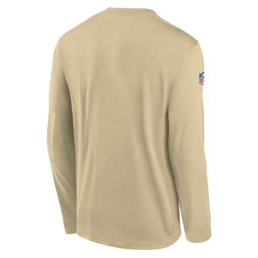 New Orleans Saints Nike Legend Small Logo Performance Long Sleeve T-Shirt – Gold - Image 3