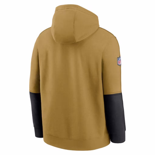 New Orleans Saints Nike Throwback Logo Club Tri-Blend Pullover Hoodie – Gold - Image 3