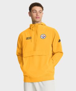 Pittsburgh Steelers Nike 1933 Sideline Alt Pack Anorak Half-Zip Hoodie Jacket – Gold