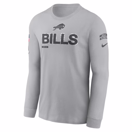 Buffalo Bills Nike 2024 Salute To Service Long Sleeve T-Shirt – Gray - Image 2