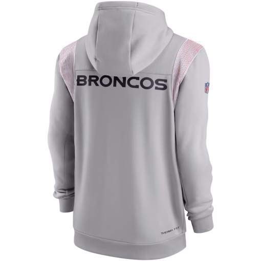 Denver Broncos Nike Performance Sideline Lockup Full-Zip Hoodie – Gray - Image 3