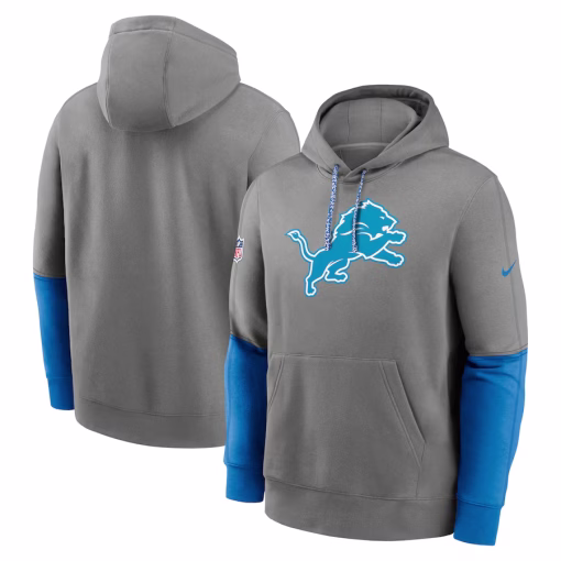 Detroit Lions Nike 2024 Sideline Club Pullover Hoodie – Gray