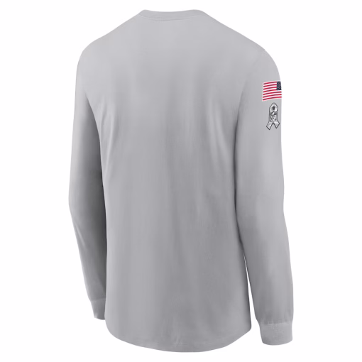 Men’s Green Bay Packers Nike Gray 2024 Salute To Service Long Sleeve T-Shirt - Image 3