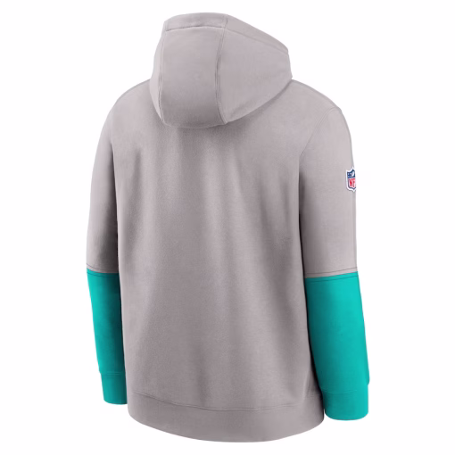 Miami Dolphins Nike 2024 Sideline Club Pullover Hoodie – Gray - Image 3