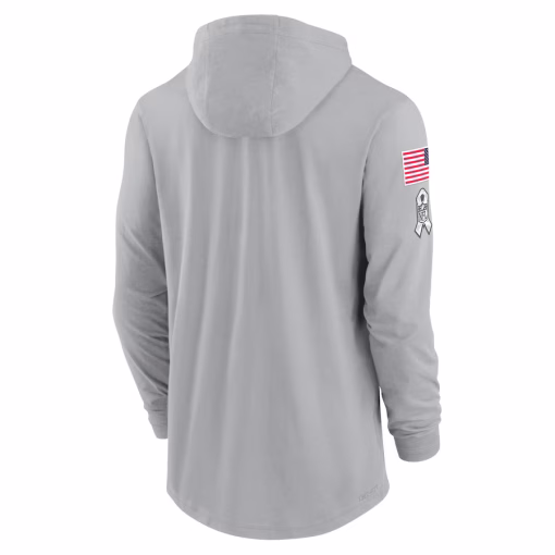 Minnesota Vikings Nike 2024 Salute to Service Lightweight Performance Long Sleeve Hooded T-Shirt – Gray - Image 3