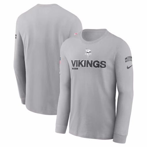 Minnesota Vikings Nike 2024 Salute To Service Long Sleeve T-Shirt – Gray