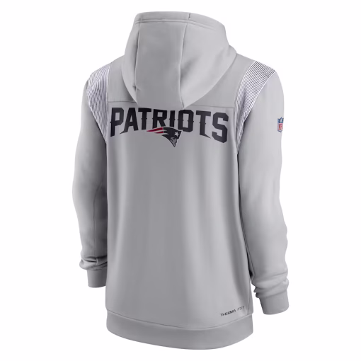 New England Patriots Nike Performance Sideline Lockup Full-Zip Hoodie – Gray - Image 3