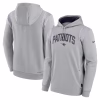 New England Patriots Nike Sideline Athletic Stack Performance Pullover Hoodie – Gray