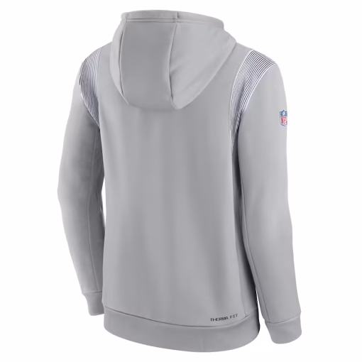 New Orleans Saints Nike Sideline Athletic Stack Performance Pullover Hoodie – Gray - Image 3