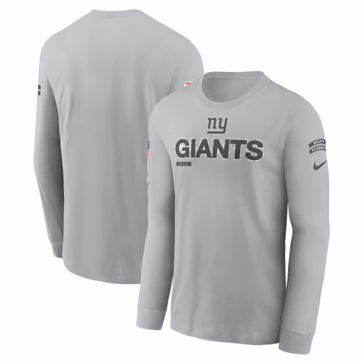 New York Giants Nike 2024 Salute To Service Long Sleeve T-Shirt – Gray