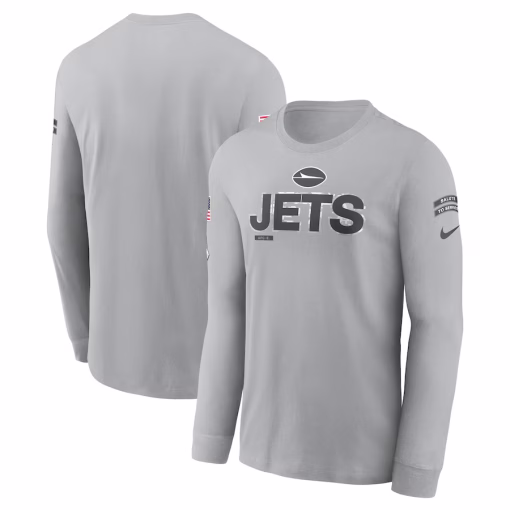 New York Jets Nike 2024 Salute To Service Long Sleeve T-Shirt – Gray