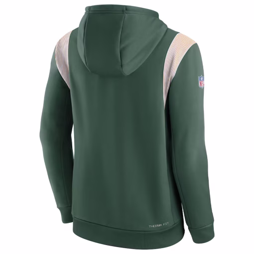 Men’s Green Bay Packers Nike Green Sideline Athletic Stack Performance Pullover Hoodie - Image 3