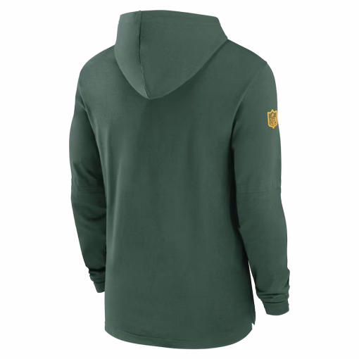 Men’s Green Bay Packers Nike Green Sideline Hoodie Performance Long Sleeve T-Shirt - Image 3