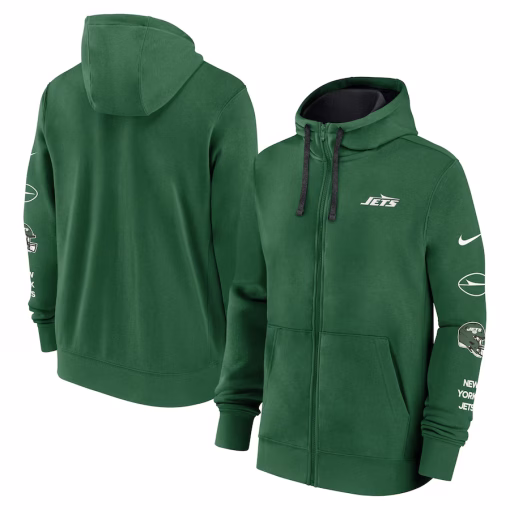New York Jets Nike Club Full-Zip Hoodie Jacket – Green