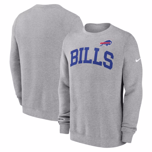 Buffalo Bills Nike Club Pullover Sweatshirt – Heather Gray