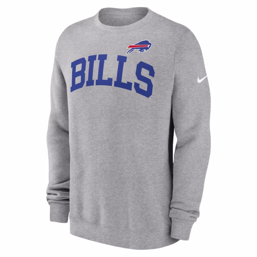 Buffalo Bills Nike Club Pullover Sweatshirt – Heather Gray - Image 2