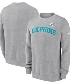 Miami Dolphins Nike Club Pullover Sweatshirt – Heather Gray