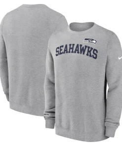 Seattle Seahawks Nike Club Pullover Sweatshirt – Heather Gray