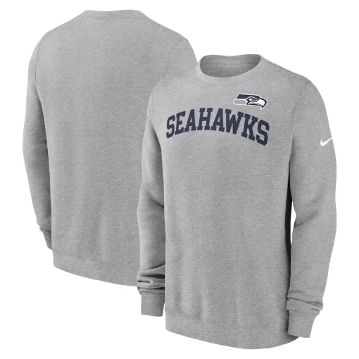 Seattle Seahawks Nike Club Pullover Sweatshirt – Heather Gray
