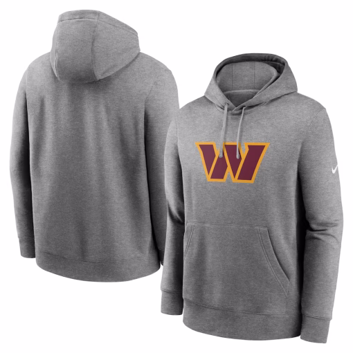 Washington Commanders Nike Rewind Club Fleece Pullover Hoodie – Heathered Gray