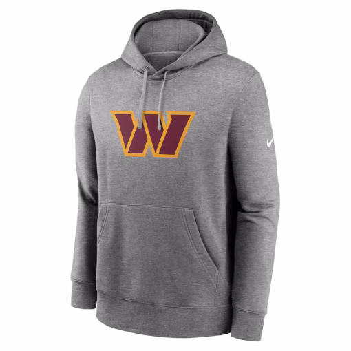 Washington Commanders Nike Rewind Club Fleece Pullover Hoodie – Heathered Gray - Image 2