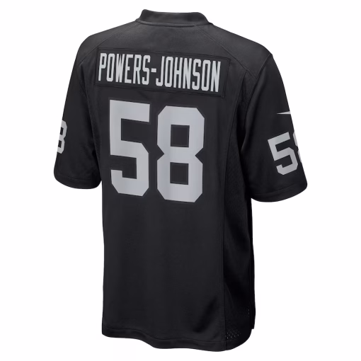 Jackson Powers-Johnson Las Vegas Raiders Nike Team Game Jersey – Black - Image 3