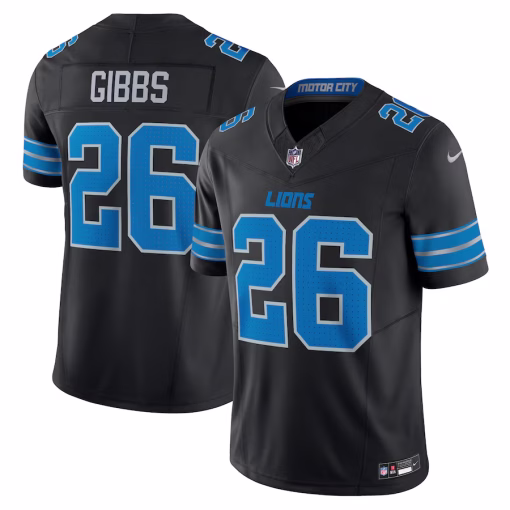 Jahmyr Gibbs Detroit Lions Nike 2nd Alternate Vapor F.U.S.E. Limited Jersey – Black