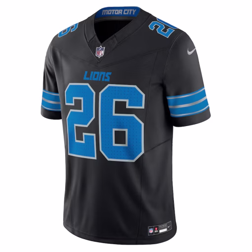 Jahmyr Gibbs Detroit Lions Nike 2nd Alternate Vapor F.U.S.E. Limited Jersey – Black - Image 2