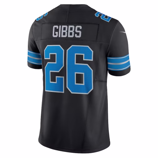 Jahmyr Gibbs Detroit Lions Nike 2nd Alternate Vapor F.U.S.E. Limited Jersey – Black - Image 3