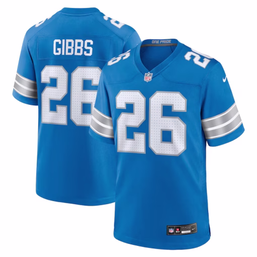 Jahmyr Gibbs Detroit Lions Nike Game Jersey – Blue