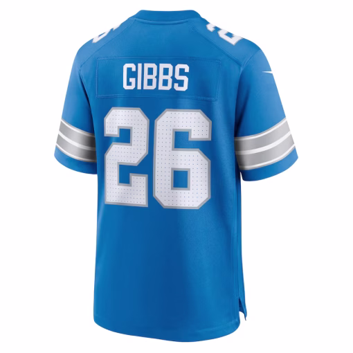 Jahmyr Gibbs Detroit Lions Nike Game Jersey – Blue - Image 3