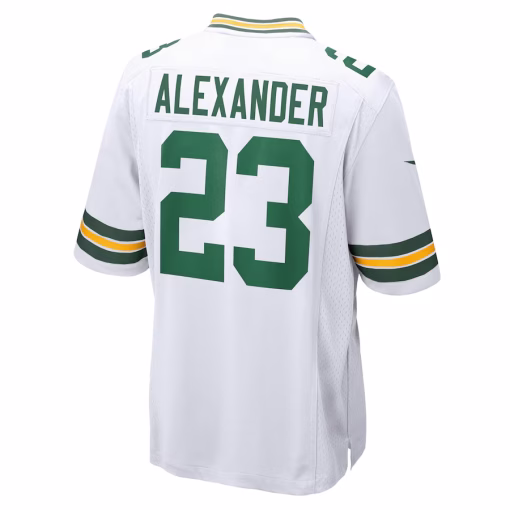 Men’s Green Bay Packers Jaire Alexander Nike White Game Player Jersey - Image 3