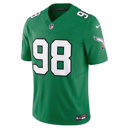 Men’s Philadelphia Eagles Jalen Carter Nike Kelly Green Alternate Vapor F.U.S.E. Limited Jersey - Image 2