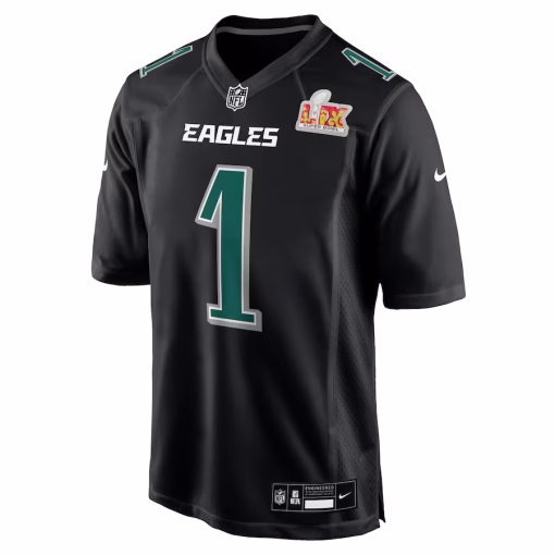 Jalen Hurts Philadelphia Eagles Nike Super Bowl LIX Fashion Game Player Jersey – Carbon Black - Image 2