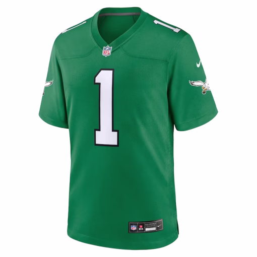 Men’s Philadelphia Eagles Jalen Hurts Nike Kelly Green Alternate Game Player Jersey - Image 2