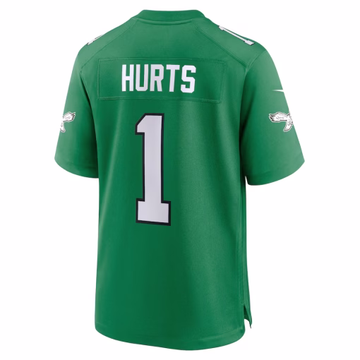 Men’s Philadelphia Eagles Jalen Hurts Nike Kelly Green Alternate Game Player Jersey - Image 3