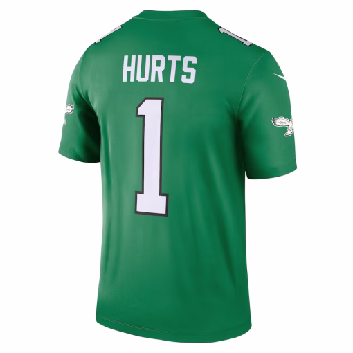 Men’s Philadelphia Eagles Jalen Hurts Nike Kelly Green Alternate Legend Player Performance Top - Image 3