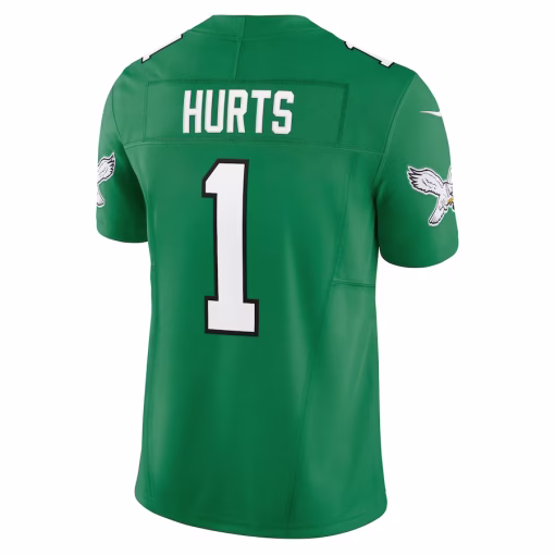 Men’s Philadelphia Eagles Jalen Hurts Nike Kelly Green Vapor F.U.S.E. Limited Jersey - Image 3