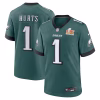 Jalen Hurts Philadelphia Eagles Nike Super Bowl LIX Game Player Jersey – Midnight Green