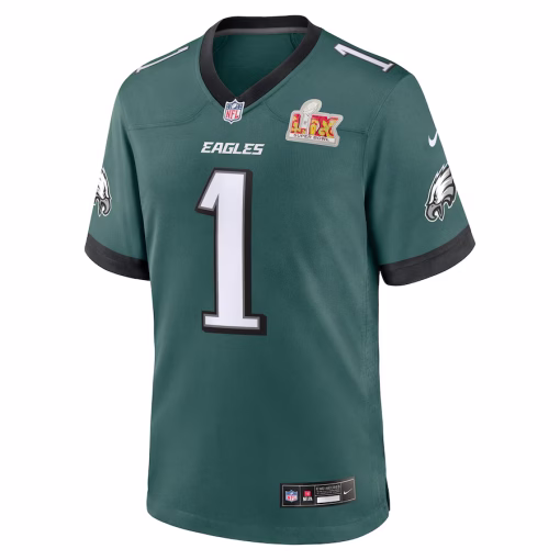 Jalen Hurts Philadelphia Eagles Nike Super Bowl LIX Game Player Jersey – Midnight Green - Image 2