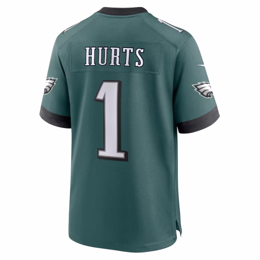 Jalen Hurts Philadelphia Eagles Nike Team Game Jersey – Midnight Green - Image 3