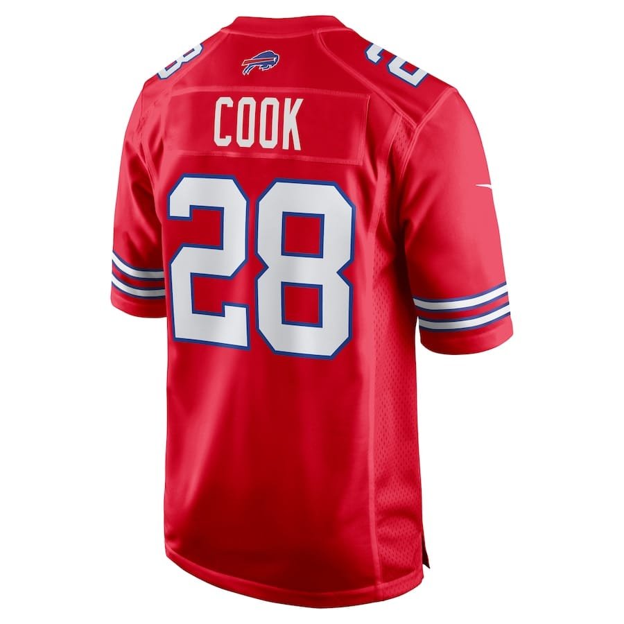 James Cook Buffalo Bills Nike Alternate Game Jersey – Red - Image 3