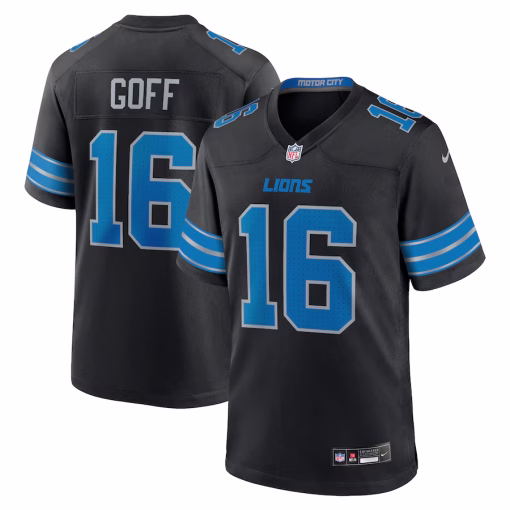 Jared Goff Detroit Lions Nike 2nd Alternate Game Jersey – Black