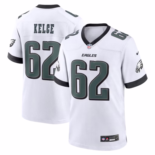 Men’s Philadelphia Eagles Jason Kelce Nike White White Game Jersey