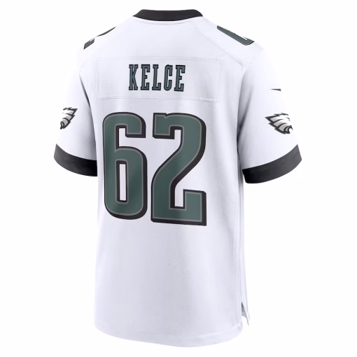 Men’s Philadelphia Eagles Jason Kelce Nike White White Game Jersey - Image 3