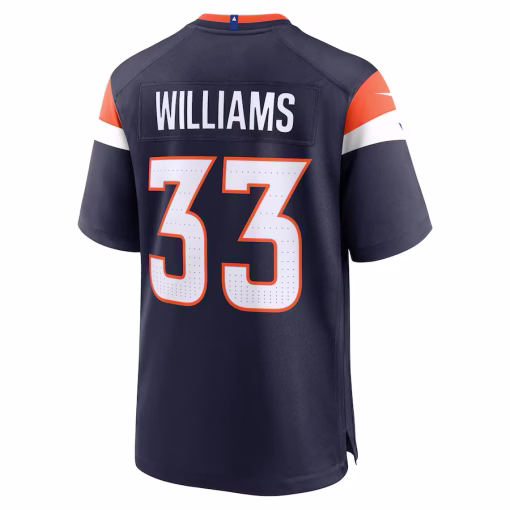 Javonte Williams Denver Broncos Nike Mile High Collection Alternate Game Jersey – Navy - Image 3