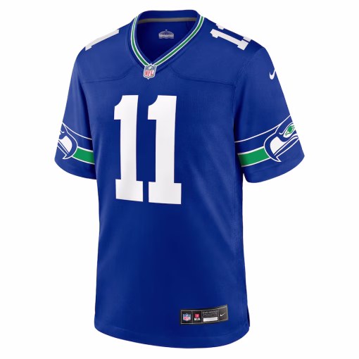 Jaxon Smith-Njigba Seattle Seahawks Nike Throwback Player Game Jersey – Royal - Image 2
