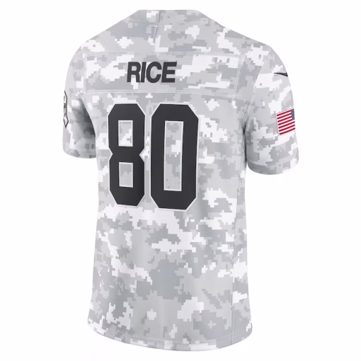 Jerry Rice San Francisco 49ers Nike 2024 Salute to Service Retired Player Limited Jersey – Arctic Camo - Image 3