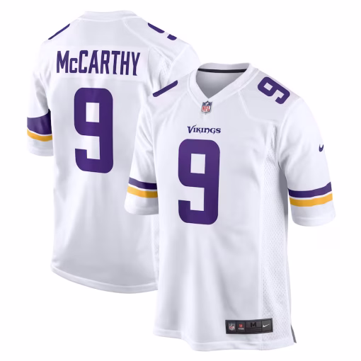 J.J. McCarthy Minnesota Vikings Nike Game Jersey – White